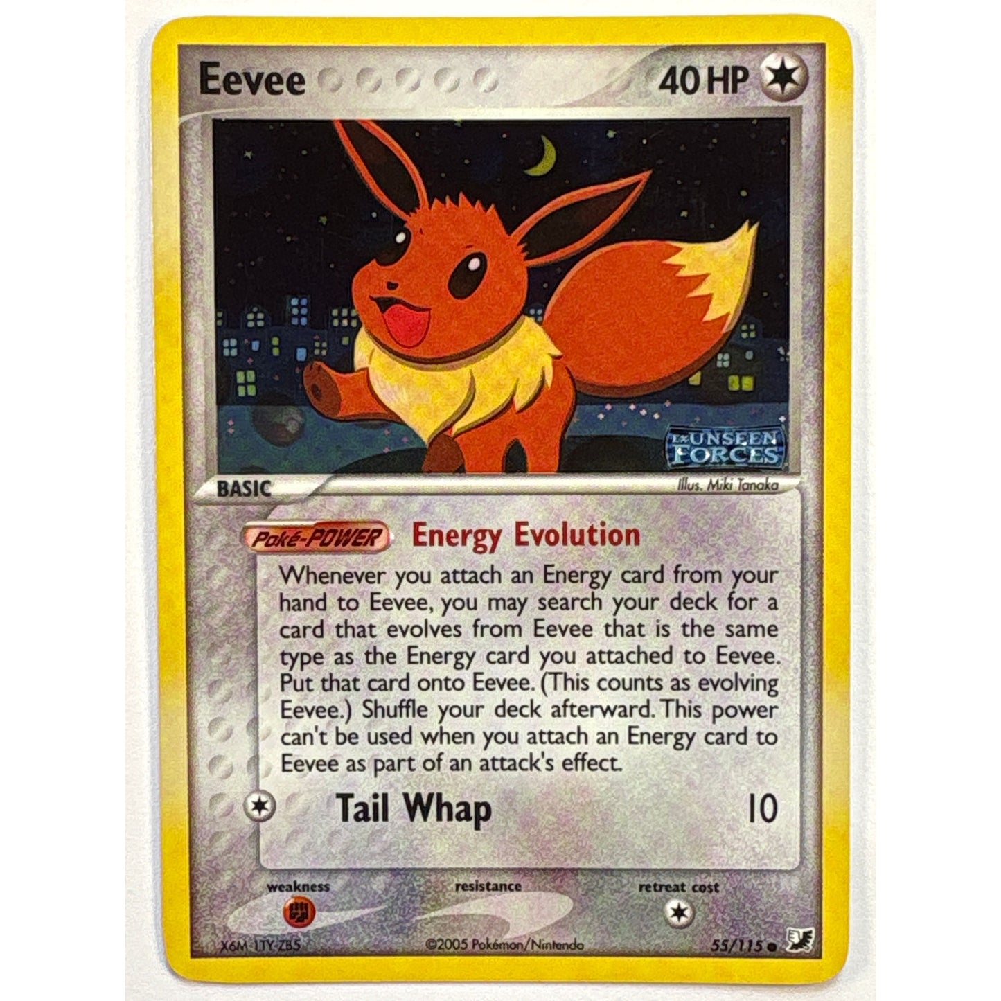 *Stamped Unseen Forces Eevee Reverse Holo Common 55/115 | Local Legends Cards & Collectibles