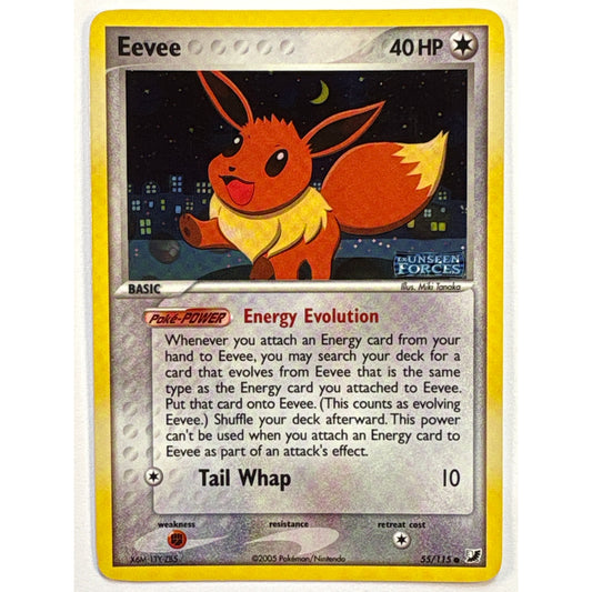 *Stamped Unseen Forces Eevee Reverse Holo Common 55/115 | Local Legends Cards & Collectibles