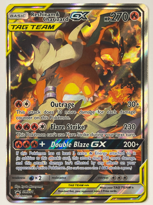 Tag Team Reshiram & Charizard GX Holo Black Star Promo SM201