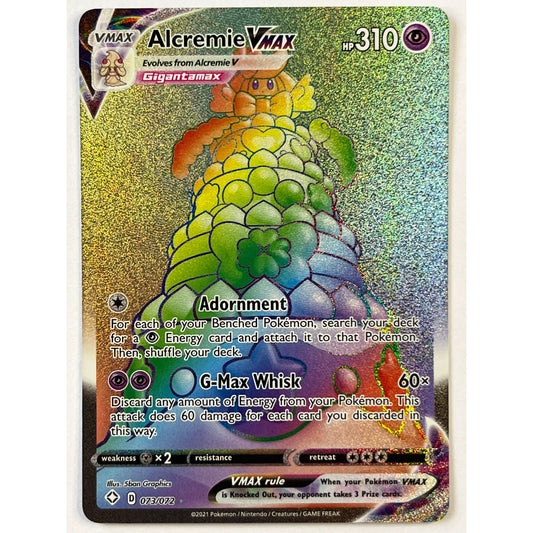 Alcremie VMAX Holo Rainbow Rare 073/72