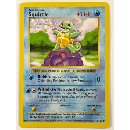 Shadowless Squirtle Non Holo Common 63/102