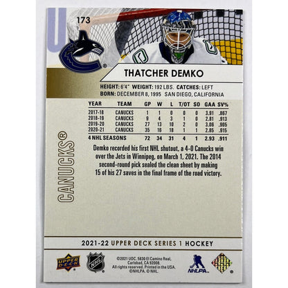 2021-22 Series 1 Thatcher Demko Speckle Foil