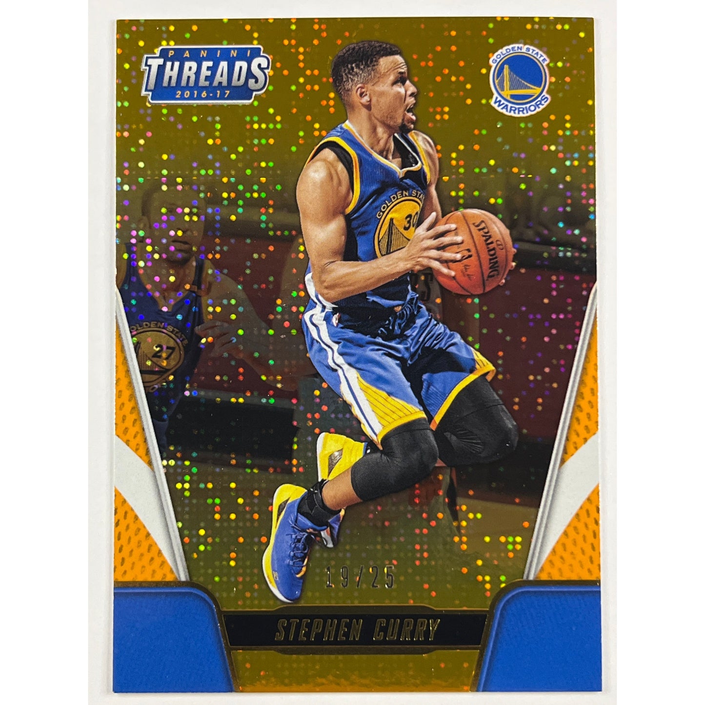 2016-17 Panini Threads Stephen Curry Gold Speckle /25