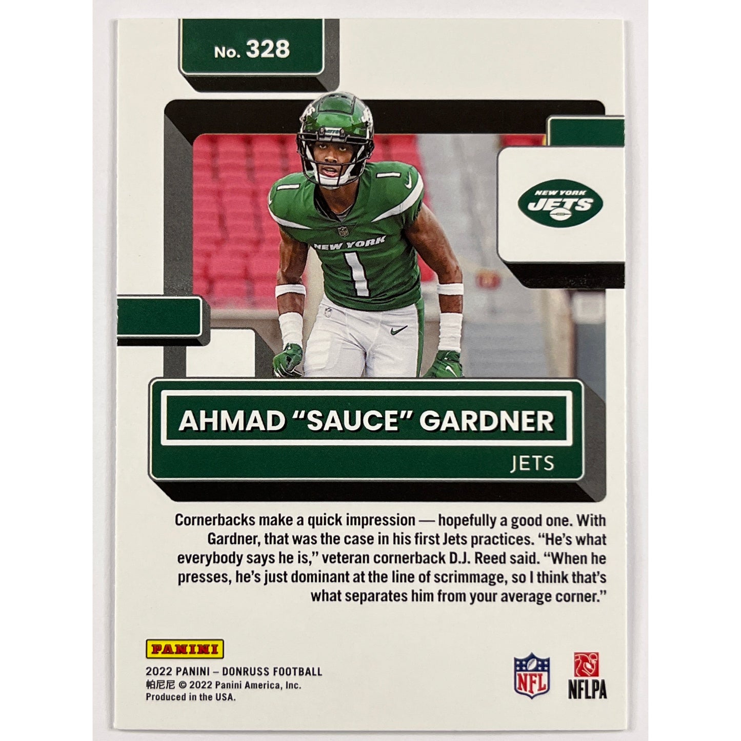 2022 Donruss Ahmad “Sauce” Gardner Press Proof Rated Rookie