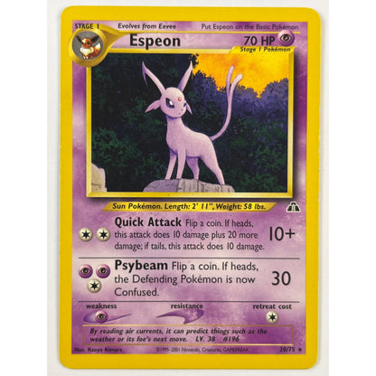 Espeon Non Holo Rare 20/75