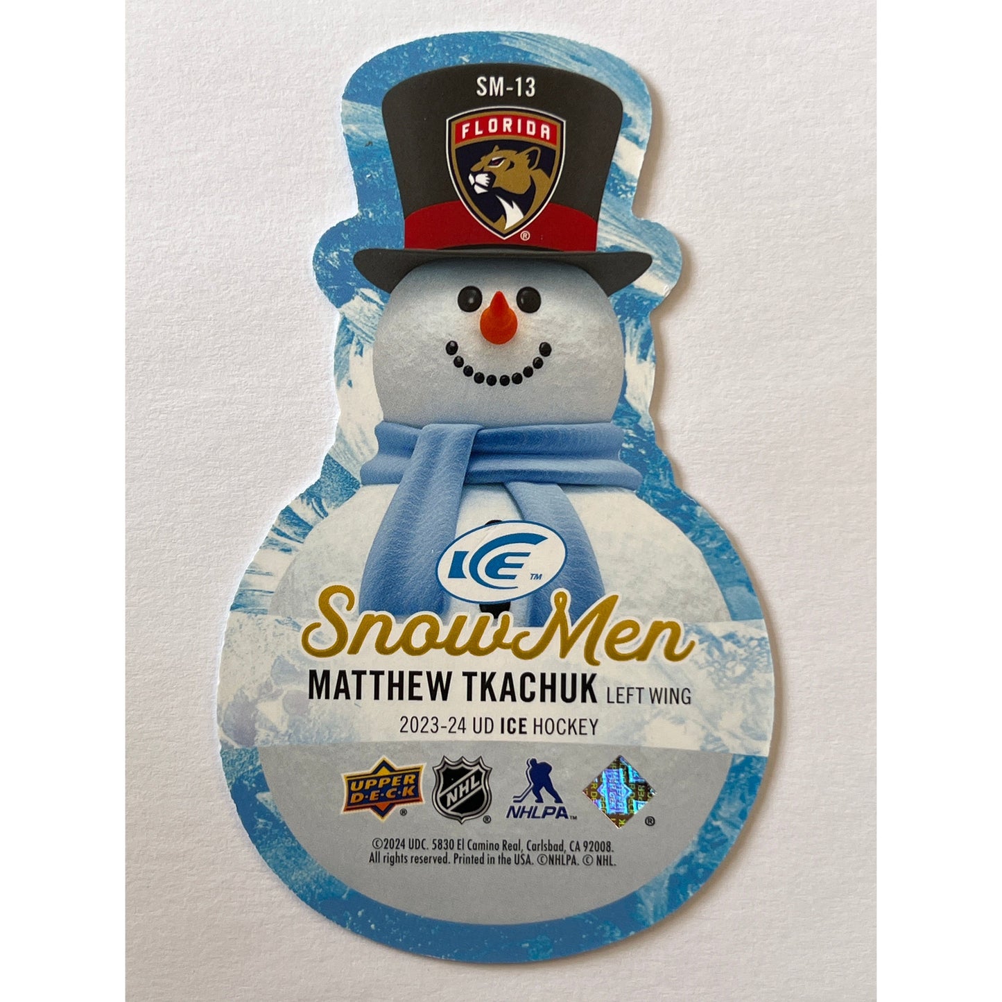 2023-24 ICE Matthew Tkachuk Snow Men Die Cut