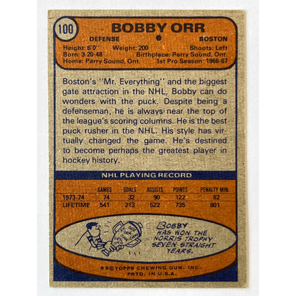 1974-75 Topps Bobby Orr #100