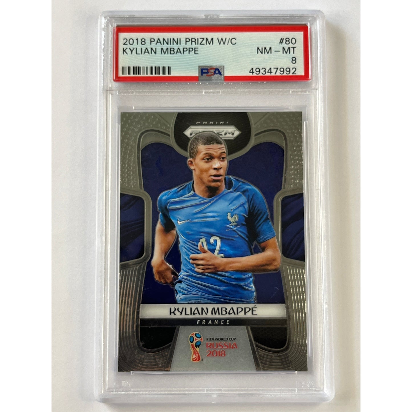 2018 Prizm World Cup Kylian Mbappe RC PSA 8 NM-MT