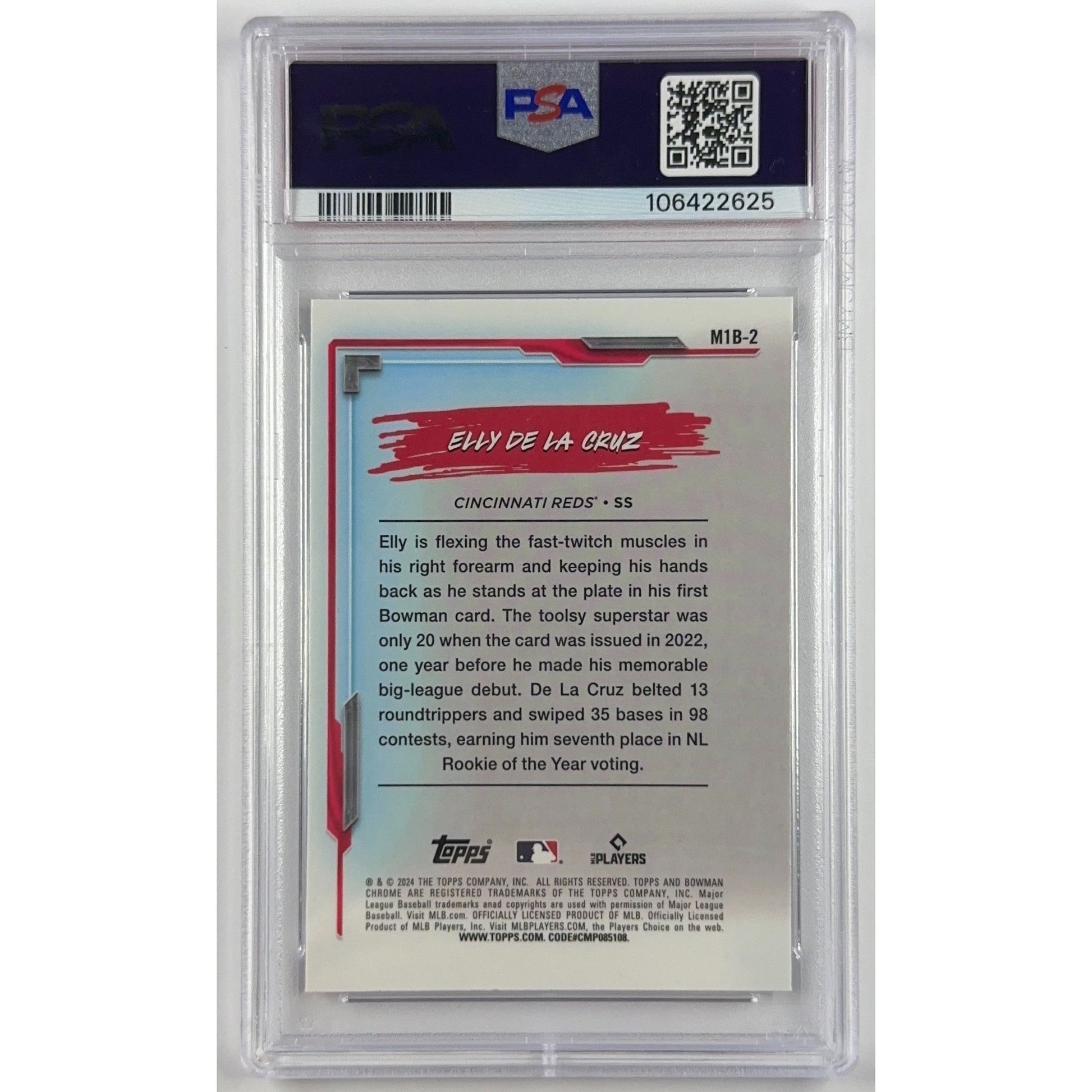 2024 Bowman Chrome Elly De La Cruz My 1st Bowman Refractor PSA 9 MINT | Local Legends Cards & Collectibles