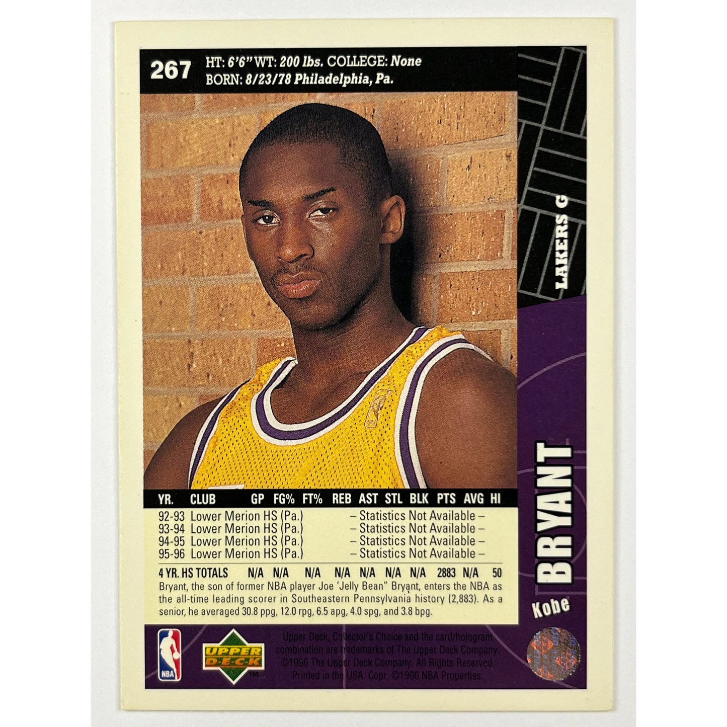 1996-97 Upper Deck Collectors Choice Kobe Bryant RC