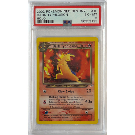 Dark Typhlosion Holo Rare 10/105 PSA 6 EX-MT