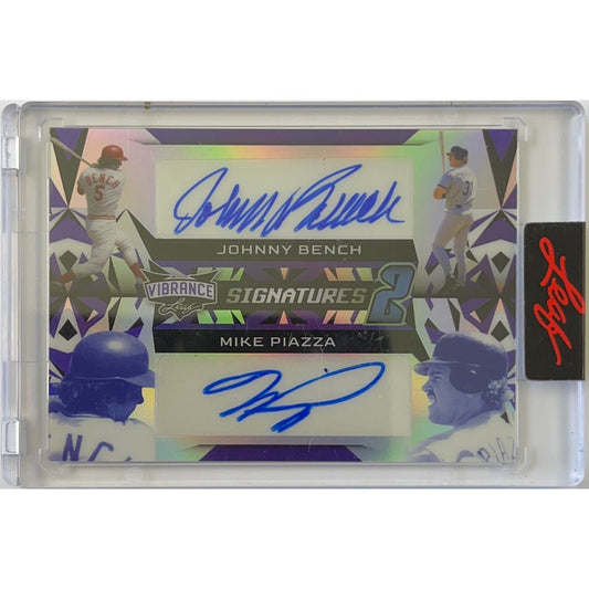 2023 Leaf Vibrance Johnny Bench / Mike Piazza Signatures /5