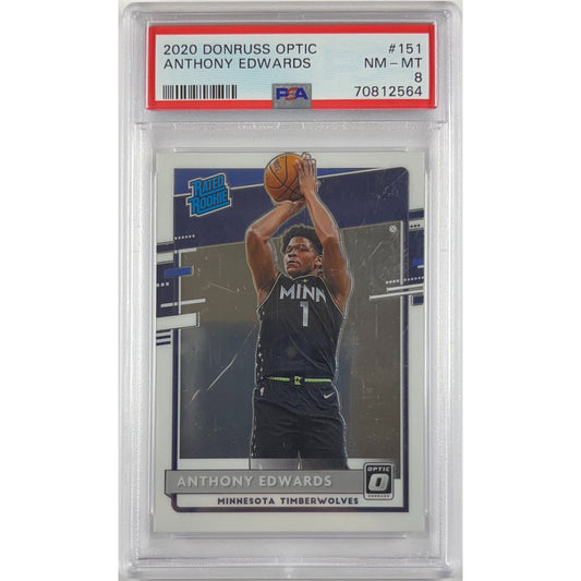 2020-21 Donruss Optic Anthony Edwards Rated Rookie PSA 8 NM-MT