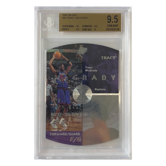 1997-98 SPX Tracy McGrady Holoview Die Cut RC BECKETT 9.5 GEM MINT