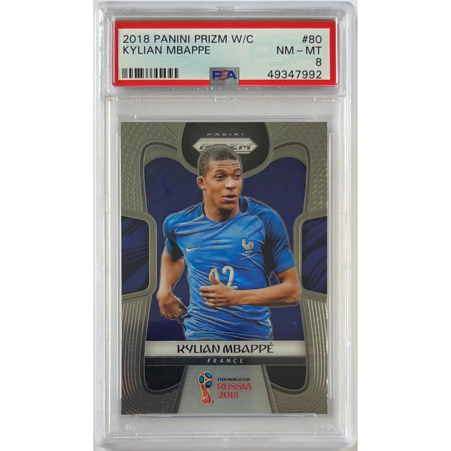 2018 Prizm World Cup Kylian Mbappe RC PSA 8 NM-MT