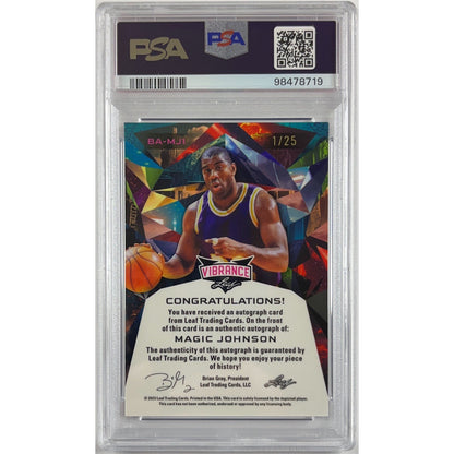 2023 Leaf Ervin “Magic” Johnson Vibrance Auto 1/25 PSA 7 NEAR MINT