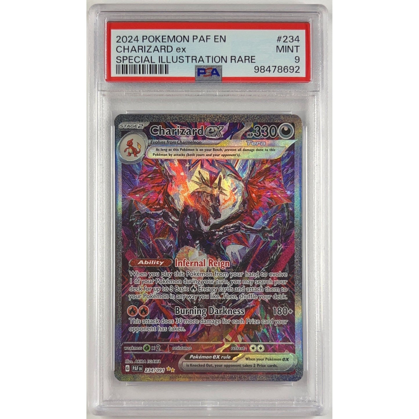 Charizard Holo Special Illustration Rare 234/091 PSA 9 MINT