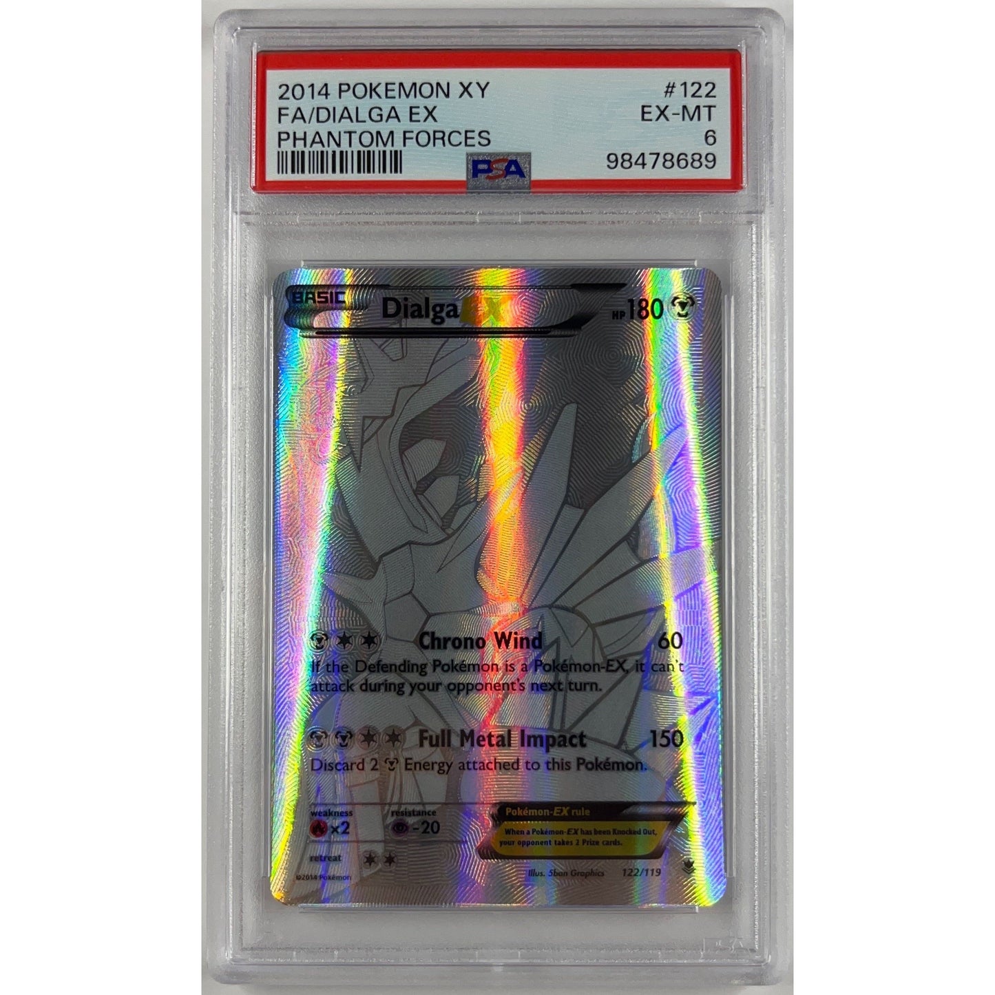 Dialga EX Holo Silver Rare 122/119 PSA 6 EX-MT