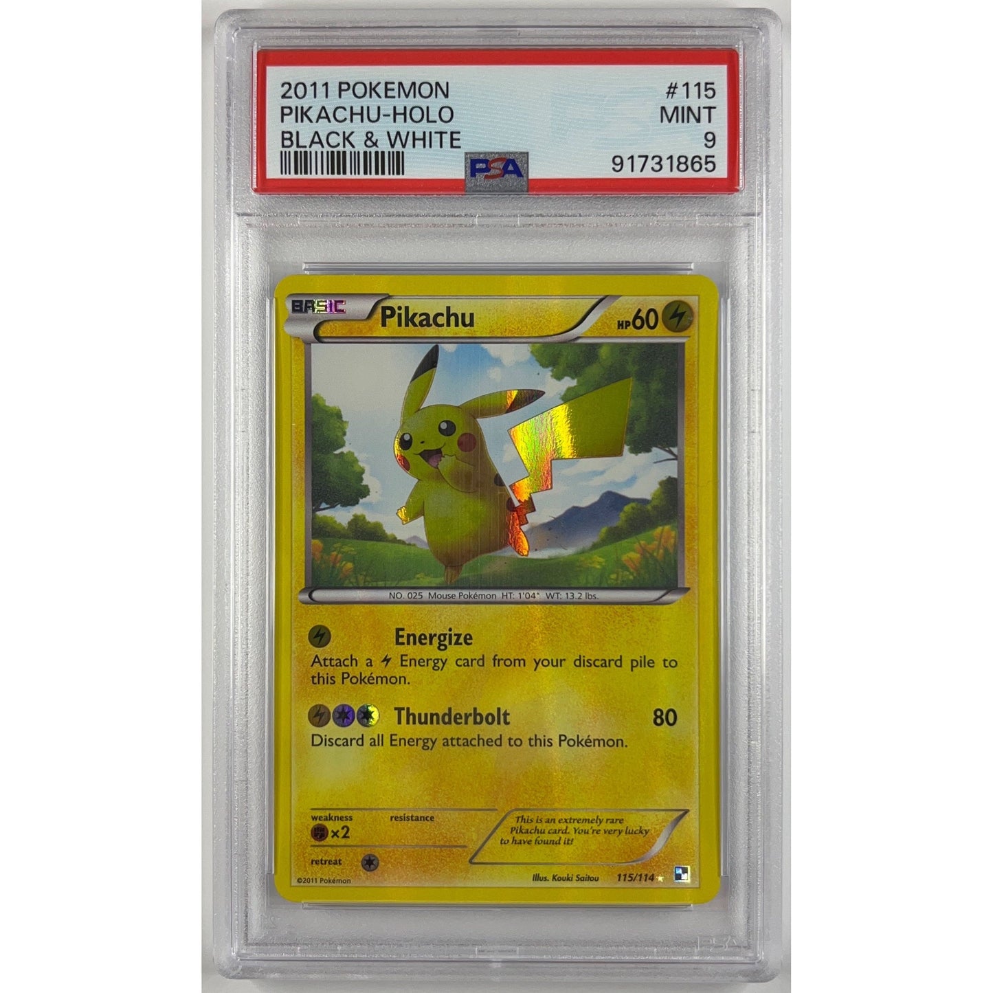 Pikachu Reverse Holo Secret Rare 115/114 PSA 9 MINT