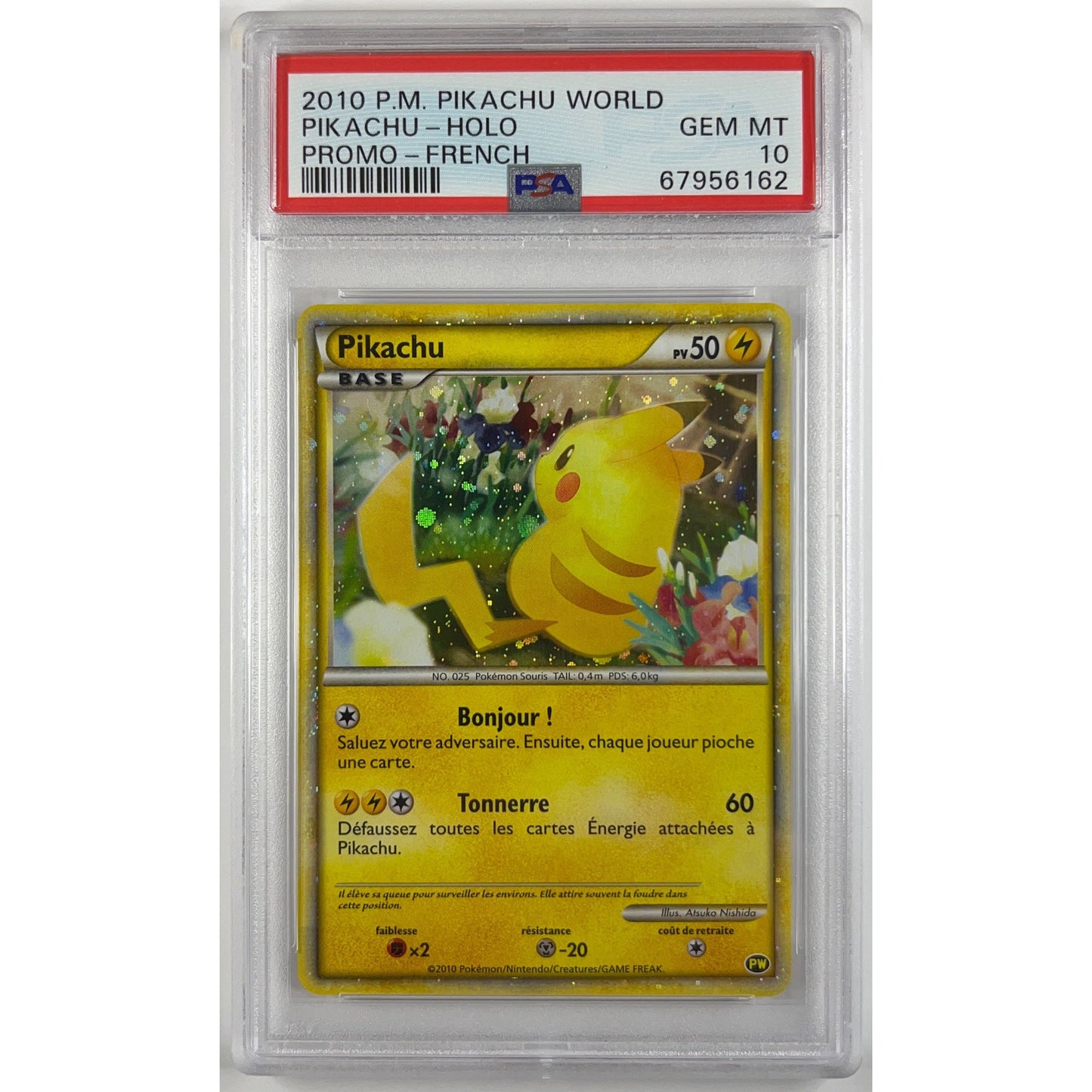 2010 French Pikachu World Promo Holo PSA 10 GEM MINT