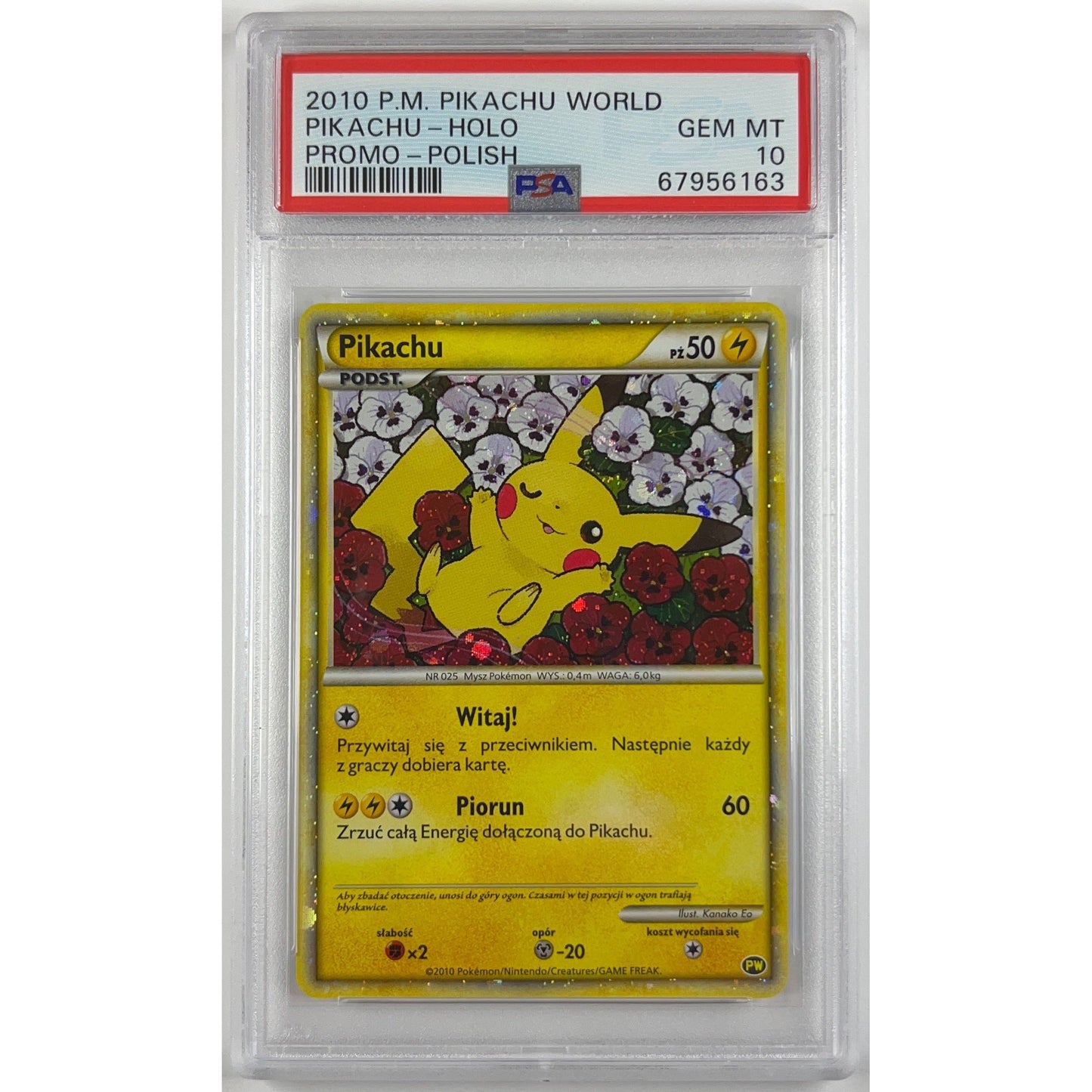 2010 Polish Pikachu World Promo Holo PSA 10 GEM MINT