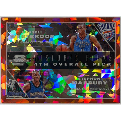 2019-20 Contenders Optic Russel Westbrook / Stephon Marbury Historic Picks Red Cracked Ice Prizm