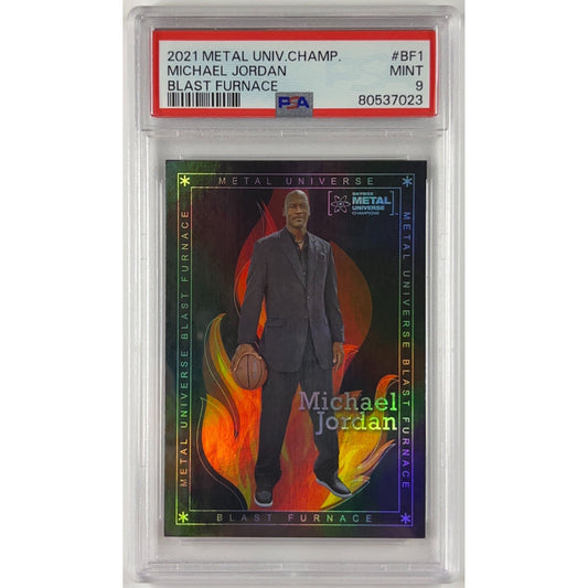 2021 Skybox Metal Universe Champions Michael Jordan Blast Furnace PSA 9 MINT