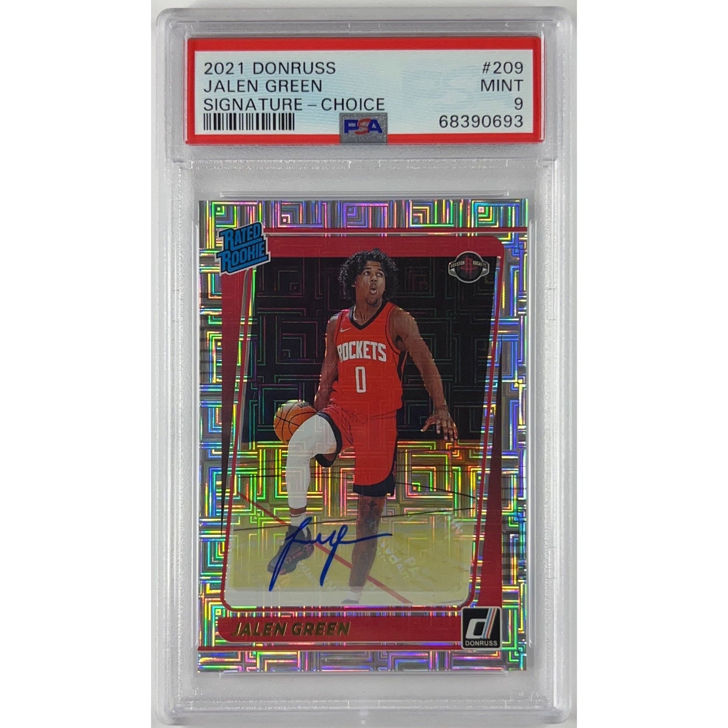 2021-22 Donruss Jalen Green Rated Rookie Auto Choice Prizm PSA 9 MINT