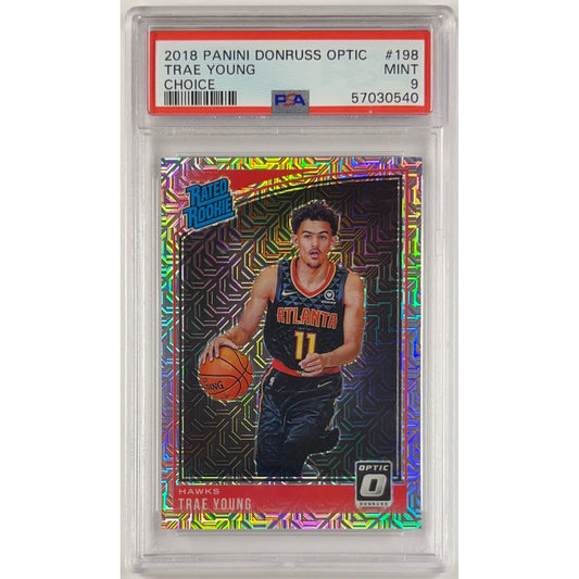 2018-19 Donruss Optic Trae Young Choice Prizm Rated Rookie PSA 9 MINT