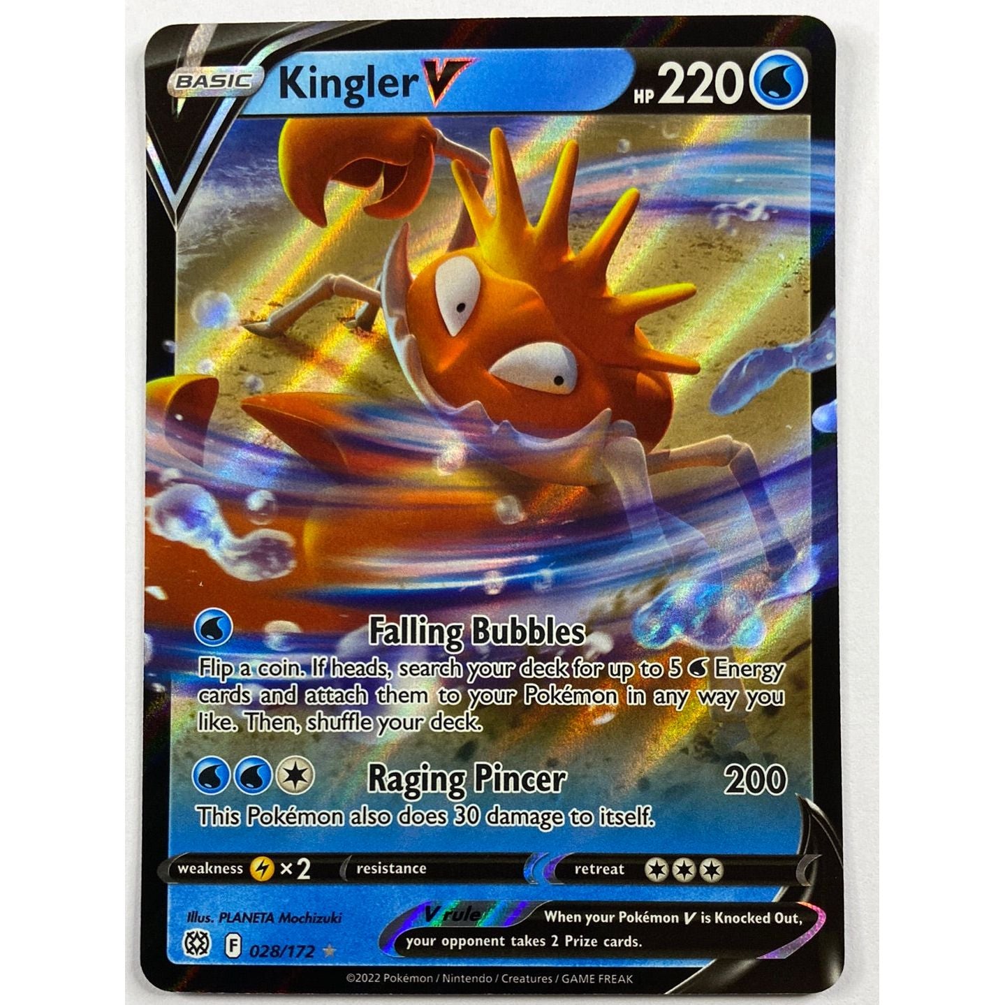 Kingler V Full Art Ultra Rare 28/172