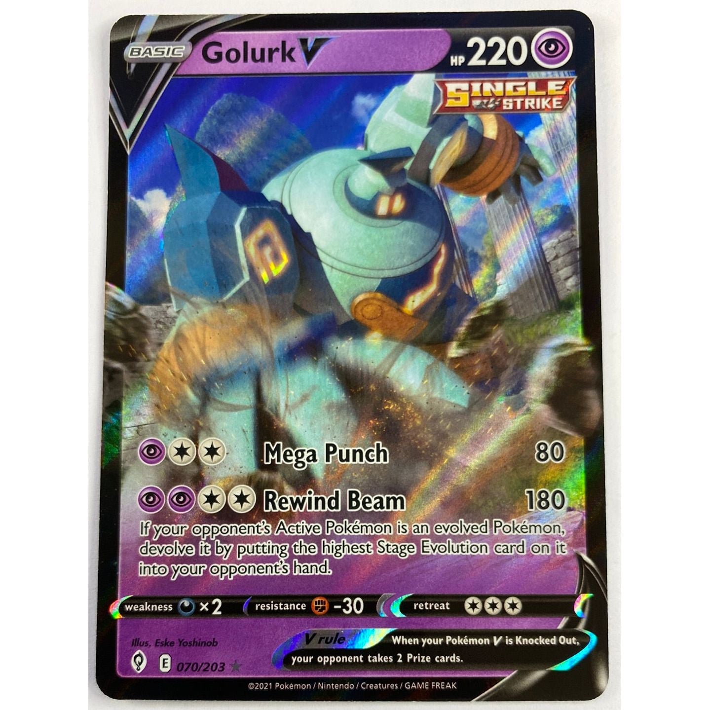 Golurk V Full Art Ultra Rare 70/203