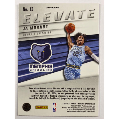 2020-21 Mosaic Ja Morant Elevate Silver Mosaic Prizm