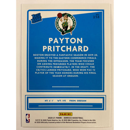 2020-21 Donruss Payton Pritchard Green Laser Rated Rookie