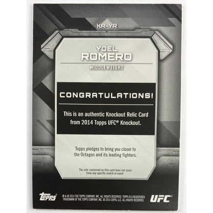 2014 Topps Knockout Yoel Romero Fight Worn Relic /188