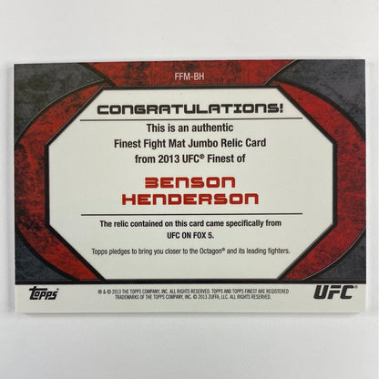 2013 Topps Finest Benson Henderson Jumbo Mat Relic