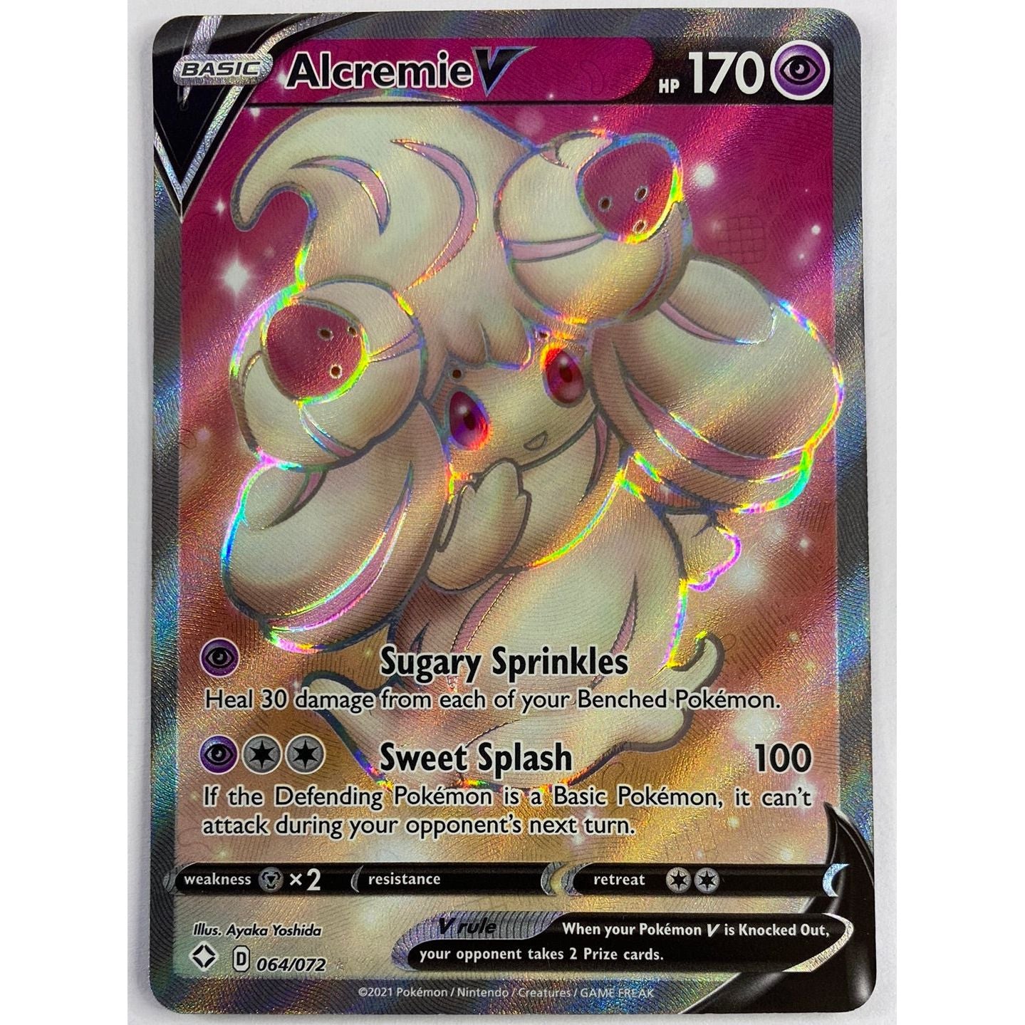 Alcremie V Full Art Ultra Rare 64/72