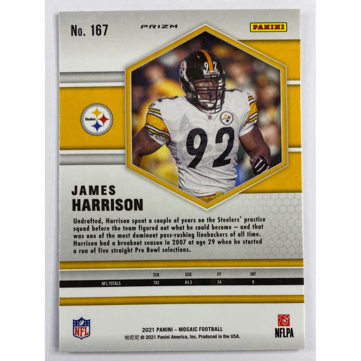 2021 Mosaic James Harrison Pink Camo Prizm