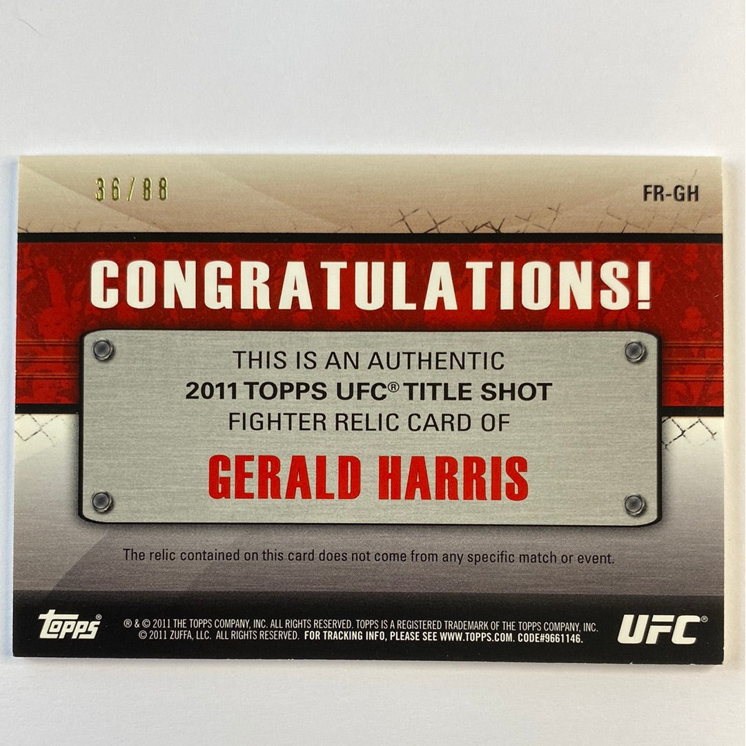 2011 Topps Title Shot Gerald Harris Fighter Worn Relic /88