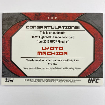 2013 Topps Finest Lyoto “The Dragon” Machida Jumbo May Relic X-Fractor /88