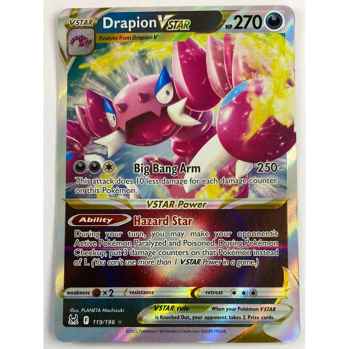 Drapion VStar Full Art Ultra Rare 119/196