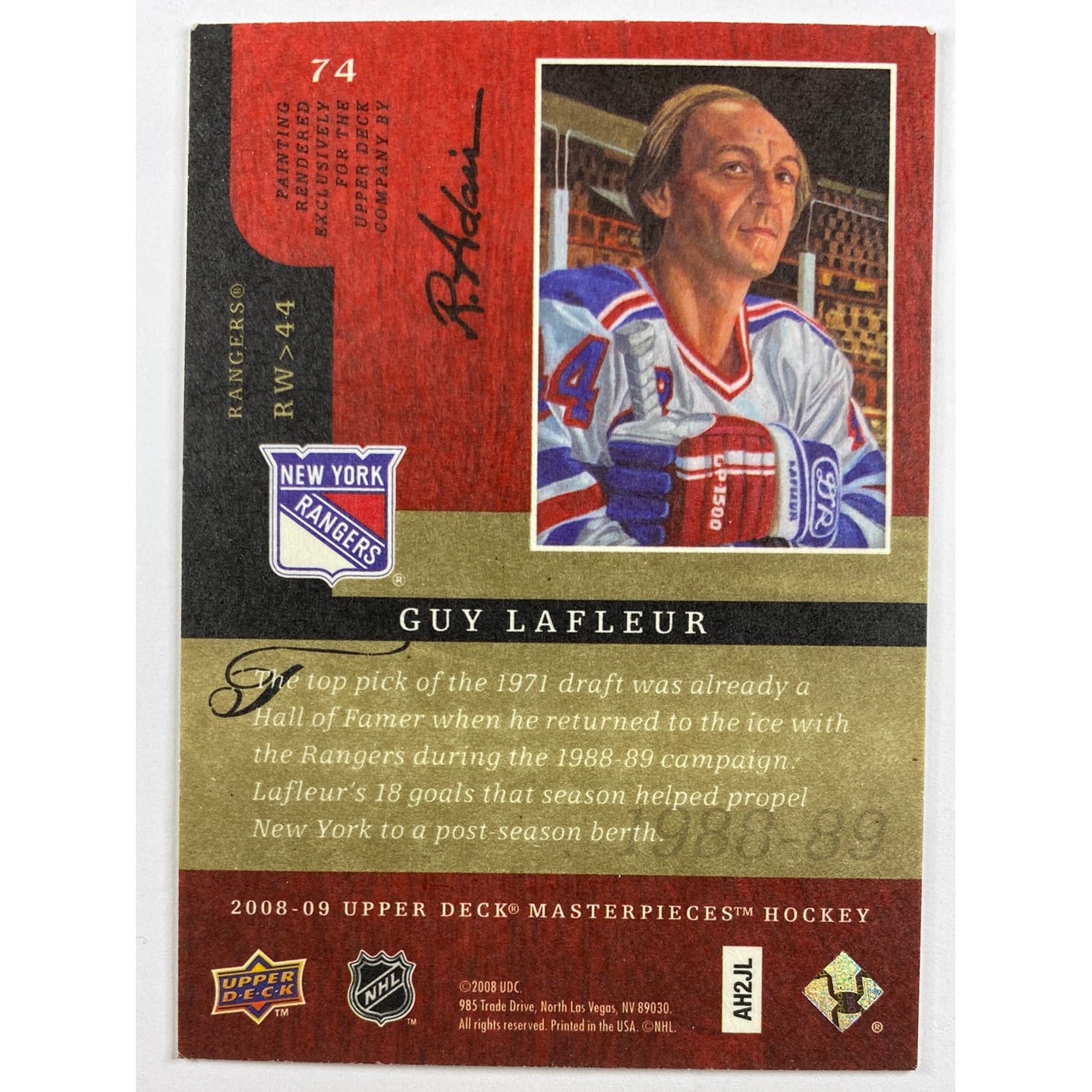 2008-09 Upper Deck Guy Lafleur Canvas