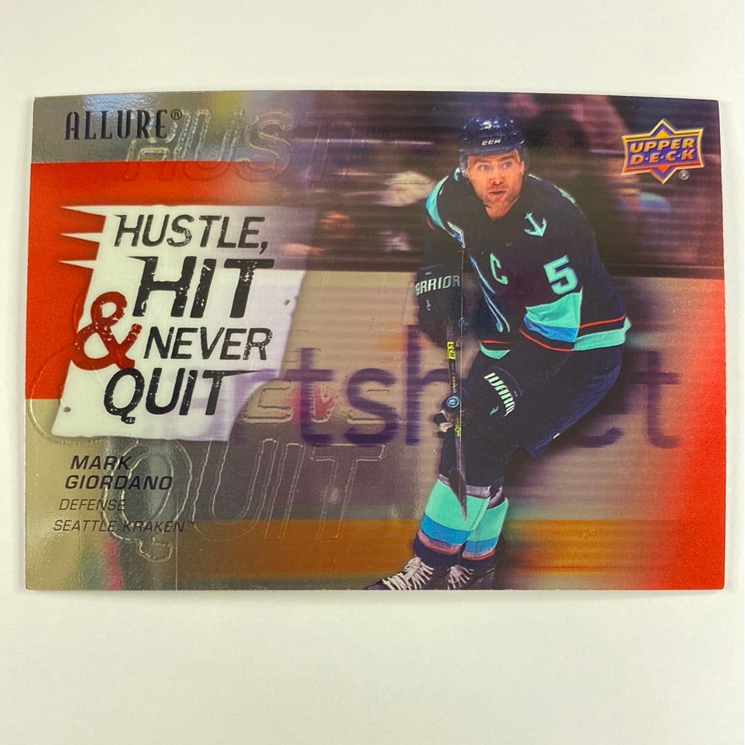 2021-22 Allure Mark Giordano Hustle Hit & Never Quit