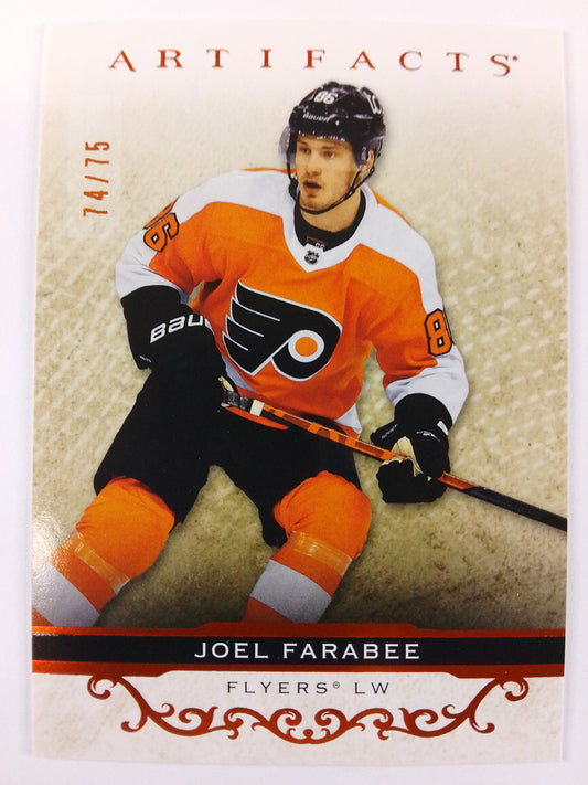 2021-22 Artifacts Joel Farabee Orange Foil /75