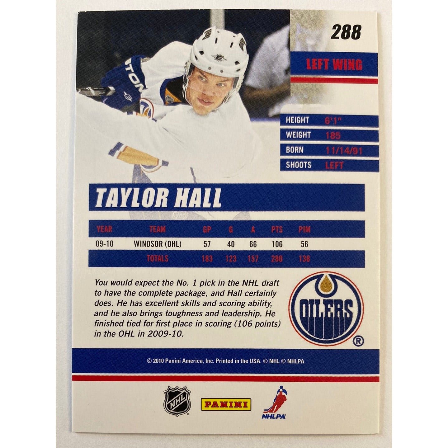 2010-11 Donruss Taylor Hall Rated Rookie