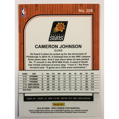 2019-20 Hoops Premium Stock Cameron Johnson RC