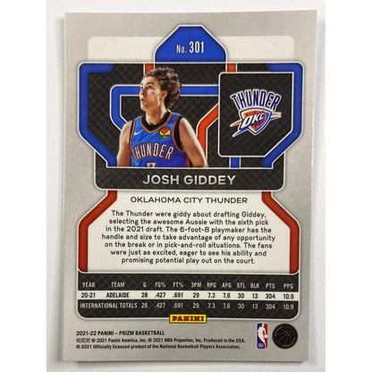 2021-22 Panini Prizm Josh Giddey RC | Local Legends Cards & Collectibles