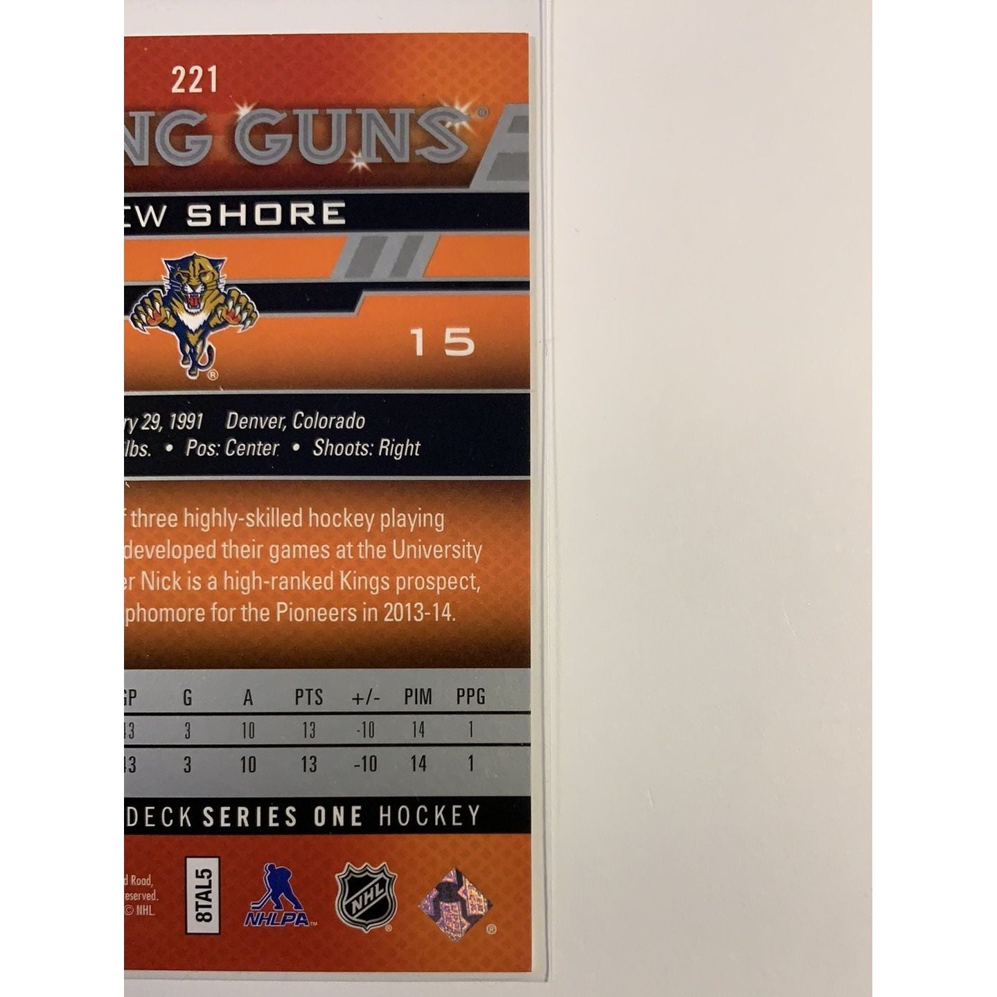  2013-14 Upper Deck Series 1 Drew Shore Young Guns  Local Legends Cards & Collectibles