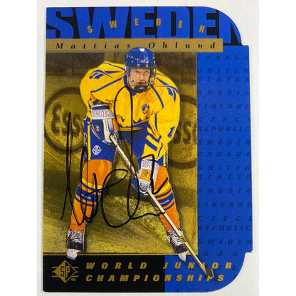 1995-96 Upper Deck World Junior Championships Mattias Ohlund “In Person” RC Auto