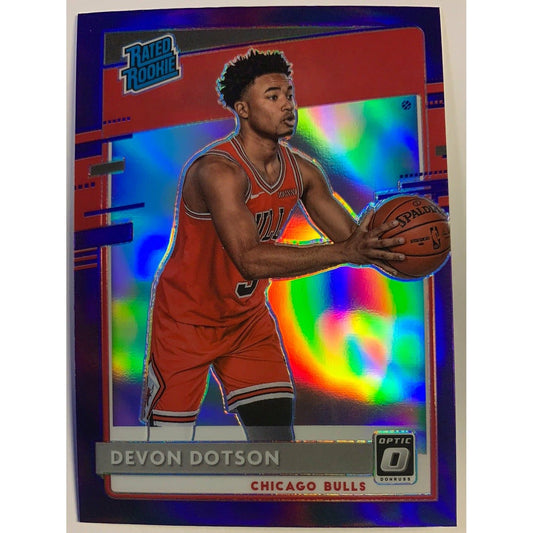 2020-21 Donruss Optic Devon Dotson Purple Prizm Rated Rookie