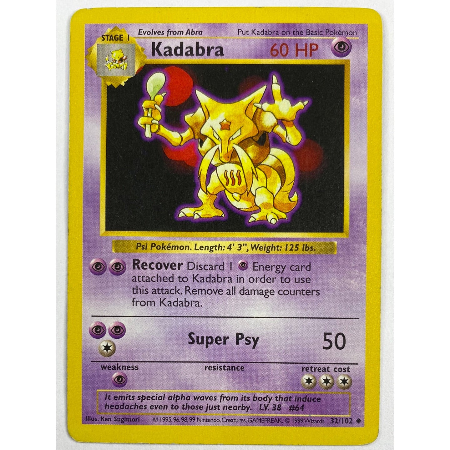 Shadowless Kadabra Non-Holo Uncommon 32/102